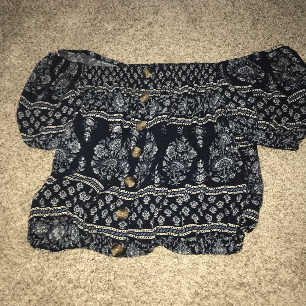 stapless blue crop top